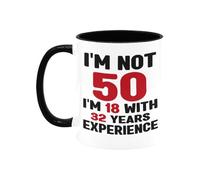 HomeJoySet Tazza For Il 50° Compleanno, 11 Oz, Tazza Da Caffè Vintage Del 1975, Regalo Divertente For Donne, Uomini, Mogli, Mariti, Mamme E Papà.(50th Birthday,Black/White-11 oz)