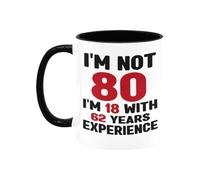 HomeJoySet Tazza For Il 50° Compleanno, 11 Oz, Tazza Da Caffè Vintage Del 1975, Regalo Divertente For Donne, Uomini, Mogli, Mariti, Mamme E Papà.(80th Birthday,Black/White-11 oz)