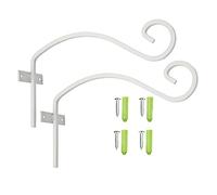 homekit Brackit MT2258 - Staffe da appendere bianche, confezione da 2 pezzi - Design elegante per esporre cesti di fiori e mangiatoie per uccelli da esterno