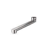 HomeLava Beccuccio girevole lungo 22,5 cm, rubinetto girevole per rubinetto da parete, lunghezza totale dritta, acciaio inox spazzolato