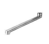 HomeLava Beccuccio girevole lungo 35 cm, rubinetto girevole per montaggio a parete, montaggio a parete dritto, lunghezza totale, acciaio inox spazzolato