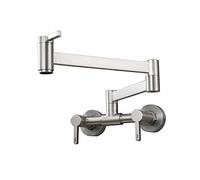 HomeLava Rubinetti per riempimento pentola Rubinetto a parete per acqua calda e fredda Rubinetti in ottone Rubinetti da cucina pieghevoli da cucina Rubinetto per lavello commerciale（spazzolato）