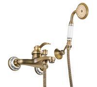 HomeLava Rubinetto per vasca da bagno con doccetta, in ottone retrò, con batteria per vasca da bagno, miscelatore monocomando per vasca da bagno