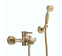 HomeLava Rubinetto per vasca da bagno con doccetta, Set miscelatore monocomando per vasca da bagno, Antico, Ottone