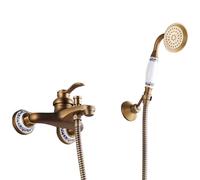 HomeLava Rubinetto per vasca da bagno in ottone anticato con doccetta per vasca da bagno