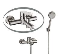HomeLava Rubinetto per vasca Rubinetto per vasca in acciaio inox 304 con doccetta miscelatore a parete per montaggio in superficie rubinetto monocomando per vasca miscelatore per doccia