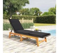 HOMELEN Lettino prendisole con cuscino, in rattan e legno massiccio di acacia, set di mobili da giardino, set di mobili da giardino, set di intrattenimento, balcone, divano, lounge adatto per giardini