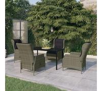 HOMELEN - Set da pranzo da giardino Conversation, resistente alle intemperie, 5 pezzi con funzione reclinabile, rattan PE e telaio in acciaio, colore marrone/nero, 140 x 70 x 74 cm, mobili da terrazza