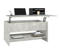 HOMELEN Tavolino da caffè grigio cemento, 80 x 50 x 40 cm, in legno per libri, riviste e bevande, perfetto per scrivere e rilassarsi nella zona giorno, tavoli e tavolini da caffè