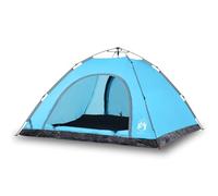 HOMELEN Tenda da campeggio per 5-6 persone Blue Quick Release System Waterproof Dome Tent with E-Port Electric Access Polyester Material for Outdoor Family Camping Adventures and Hiking Trips