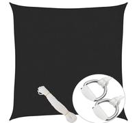 HOMELEN Tenda da sole 160 g/m², colore nero, 2 x 2 m, tenda da sole per giardino, terrazza, pergolato e balcone, protezione UV al 90%, kit di montaggio, impermeabile UV50+, protezione solare per