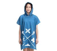 HOMELEVEL Accappatoio Bambino Ragazzo Piscina Nuoto - Poncho con Cappuccio Bambina Ragazza - Accappatoi Bambini Teenager Spugna - Morbido Elegante Blu