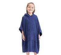 HOMELEVEL Accappatoio Bambino Ragazzo Piscina Nuoto - Poncho con Cappuccio e Tasca Bambina Ragazza - Accappatoi Bambini Teenager Spugna - Cotone 100%