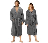 HOMELEVEL Accappatoio Casa Uomo Donna - con Cappuccio Laccio e 2 Tasche - Morbido e Leggero - Vestaglia Morbida - Veste da Camera Invernale