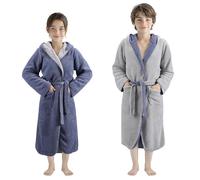 HOMELEVEL Accappatoio Invernale Bambino Ragazzo - Vestaglia con Cappuccio Tasca Bambina Ragazza - Accappatoi Bambini Tessuto Sherpa - Reversibile