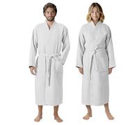 HOMELEVEL Accappatoio Uomo e Donna - Accappatoio Unisex a Nido D'Ape - Morbido in 100% Cotone - Leggero e Salvaspazio da Casa e da Viaggio - Taglie S-6XL