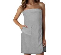 HOMELEVEL Asciugamano Sauna Donna - Telo Doccia Grande con Chiusura a Strappo - Include Tasca con Cerniera per Accessori - Kilt Asciugamano per Bagno Turco SPA in Cotone