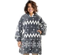 Felpa Oversize Donna Uomo Coperta con Cappuccio Hoodie Unisex con Tasca Sherpa