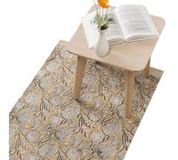 HOMELEVEL Tappeto Camera da Letto 80 x 150 cm - Runner Corridoio Antiscivolo con Stampa - Passatoia Ingresso e Soggiorno - Design Block Print in 100% Cotone Morbido - Beige
