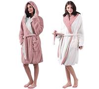 HOMELEVEL Vestaglia Donna Invernale - Accappatoio Donna da Casa - Vestaglia Calda in Morbido Tessuto Sherpa - Design Reversibile con Cappuccio e Tasche - Diverse Taglie e Colori