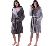 HOMELEVEL Vestaglia Donna Invernale - Accappatoio Donna da Casa - Vestaglia Calda in Morbido Tessuto Sherpa - Design Reversibile con Cappuccio e Tasche - Diverse Taglie e Colori