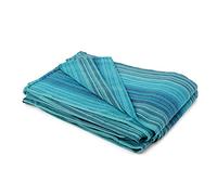 HomeLife Copriletto Matrimoniale Estivo Cotone Maxi [260X260] Made In Italy | Coperta Letto Matrimoniale Cotone Jacquard a Righe | Lenzuolo Copriletto Matrimoniale Leggero | 2P Blu