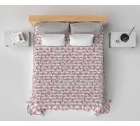 HomeLife Copriletto Matrimoniale Estivo Cotone Piquet 100% Made In Italy - Fresca Coperta Matrimoniale Cotone, Leggera e Traspirante per l'Estate con Fantasia Marina a Righe, Rosso - 260x280