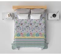 HomeLife Copriletto una piazza e mezzo Cotone Primaverile/Estiva Made In Italy [220x280] | Coperta Cotone Leggera per Letto alla Francese | Copri Letto Traspirante con Fantasia Aquiloni | Grigio