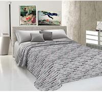 HomeLife Copriletto una piazza e mezzo Cotone Primaverile/Estiva Made In Italy [220x280] | Coperta Cotone Leggera per Letto alla Francese | Copri Letto Traspirante con Scritta Love | Grigio