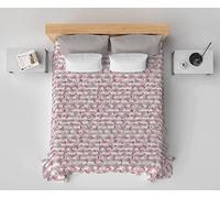 HomeLife Copriletto una Piazza e Mezzo Estivo in Cotone Piquet 100% Made In Italy - Fresca Coperta Estiva, Leggera e Traspirante per l'Estate con Fantasia Marina a Righe, Rosso - 220x280