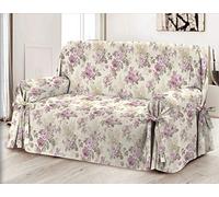HomeLife - Copripoltrona a Fiori con Laccetti in Cotone, 100% Made in Italy | Elegante Salvapoltrona con Lacci - Telo in Cotone Protettivo, Copertura e protezione da polvere, macchie ed usura - Rosa