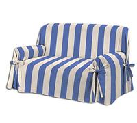 HomeLife - Copripoltrona con Laccetti Blu - Elegante Salvapoltrona a Righe - Telo in Cotone con lacci per copertura poltrona, protezione da polvere, macchie ed usura. Qualità Made in Italy - Blu