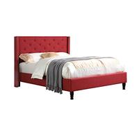 HomeLife FurBed00007_Cloth_Burgundy_Full Piattaforma, Lino, Borgogna, Completo
