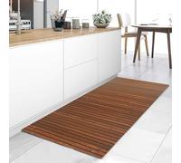 HomeLife il Tappeto Cucina Antiscivolo Lavabile in PVC, 100% Made in Italy: Scegli il Tappeto Passatoia Cucina Lavabile in Vinile e Proteggi i tuoi Pavimenti da Olio e Macchie | Bamboo Marrone, 52X450