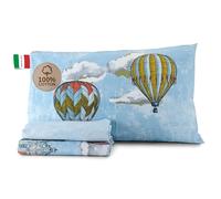 HomeLife Set Lenzuola Una Piazza e Mezza Cotone Made in Italy | Lenzuola Letto Francese, 1 Piazza e Mezza Fantasia | Lenzuolo Sopra, Sotto con Angoli, Federa | Città Arancio