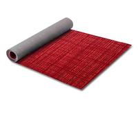 HomeLife Tappeto Cucina Antiscivolo Lavabile 52X120 Made in Italy | Passatoia Antimacchia in PVC Interni e Esterni, Moderna Fantasia di Linee su Sfondo Rosso | Tappeti Runner Lungo in Gomma [120 cm]