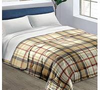 HomeLife Trapunta Invernale Letto Singolo Fantasia Made in Italy | Piumone Letto Singolo Invernale, perfetta Trapunta Autunnale Letto Singolo | Piumone Singolo Invernale Caldo 170x260, Scozzese Beige