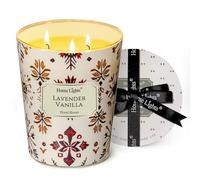 HomeLights Candele profumate per donne e uomini, 3 stoppini in vaso da 960g Floral (Vaniglia di lavanda)