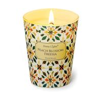 HomeLights - Candele profumate per donne e uomini, 6,7 once, aromaterapia, candela a stoppino, ideale per regali con texture naturali bohémien, fiore di pesca fresia
