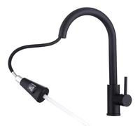 HOMELODY Rubinetto da cucina nero con display LED, rubinetto da cucina