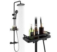 HOMELODY Sistema doccia con termostato nero, set completo rotondo