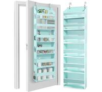 HOMELUX THEORY 1 organizer resistente da appendere alla porta, 139 x 35 x 17 cm, 6 grandi tasche frontali e 12 laterali, per armadio, camera da letto, bagno e cameretta dei bambini (azzurro)