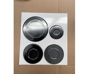 Homely R COMPATIBILE CON BEKO ARISTON -NARD-I FRANKE- TECNOGAS GLEM GAS INDESIT serie 4 piattelli spartifiamma con bordo superiore 1 rapido 2 semirapidi 1 ausiliare MADE IN ITALY