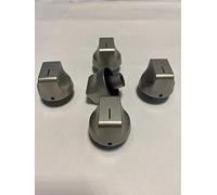 Homely R COMPATIBILE CON REX -ELECTROLUX -ZANUSSI -CASTOR -OCEAN set 5 manopole no originali adattabili per piani cottura e cucine a gas grigio metallizzato