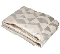 HomeMaison 09320-8-AL Tenda in Tessuto Jacquard con Occhielli, 135 x 260 cm, Ivoire/Argent, 135 x 260