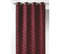 HomeMaison 09348-8-AL - Tende jacquard con occhielli rotondi, 140 x 260 cm, colore: Bordeaux/Argento