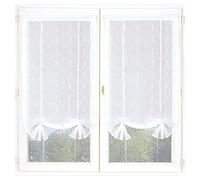 HomeMaison Coppia di Stores relevables in Etamine, Poliestere, Bianco, 200 x 90 cm