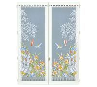 HomeMaison Coppia di vitrages frangés all' Aspetto Pizzo, Poliestere, Dipinto, 220 x 60 cm