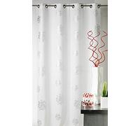 HomeMaison Tenda da arredo con Motivo Stampato, Colore: Argento, Poliestere, Grigio, 140 x 260 cm