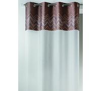HomeMaison Tenda in Jacquard con Parte Superiore Chevron, Poliestere, Marrone, 140 x 240 cm